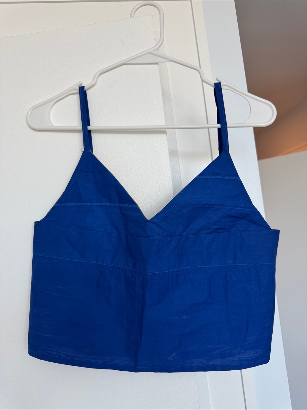 Handmade Blue Spaghetti Strap Crop Top - Women's